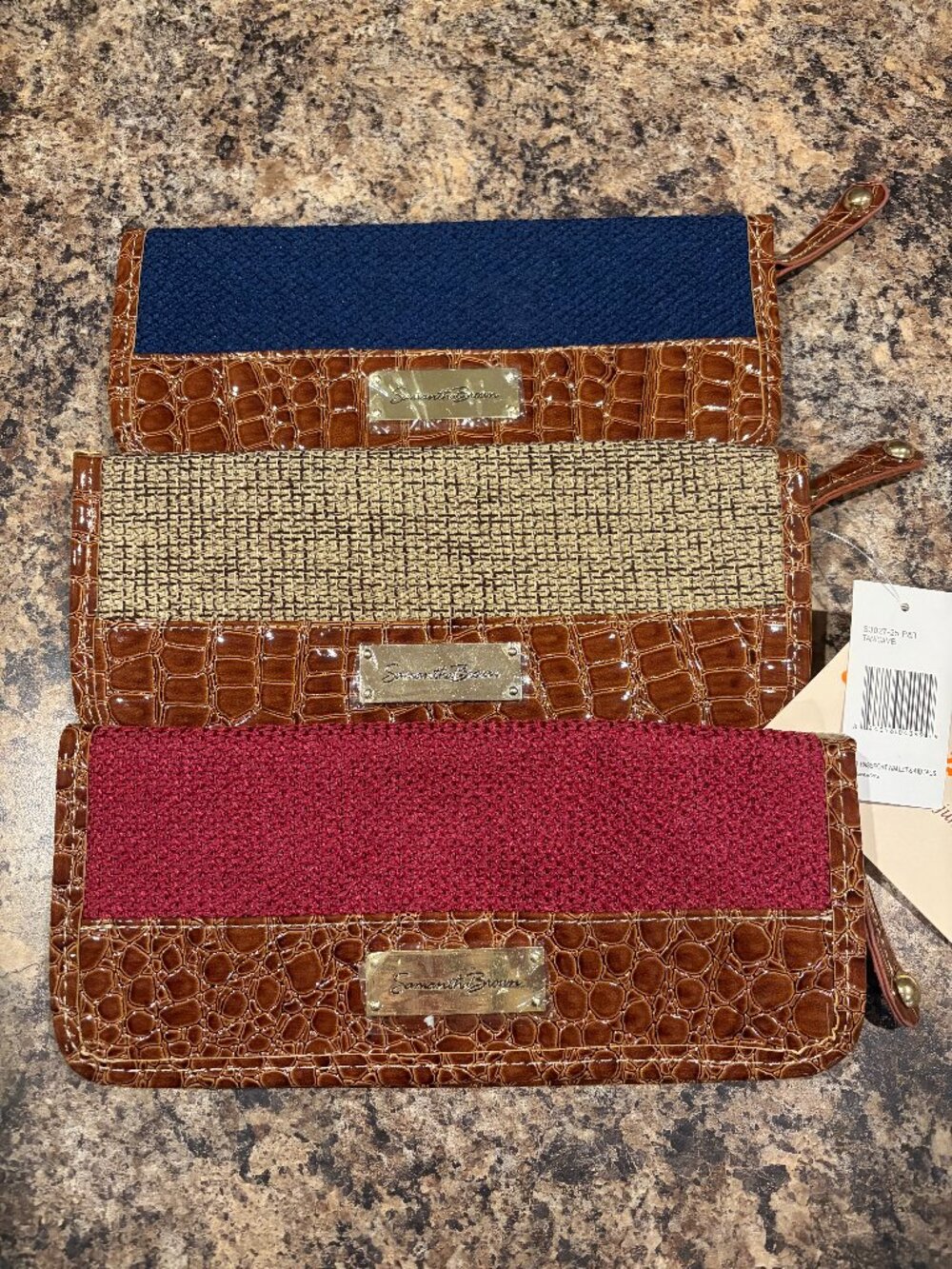 Samantha Brown Burgundy Tweed Passport Wallet